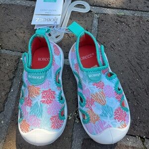Robeez Kids' Ocean Adventure Water Shoes - Teal and Coral